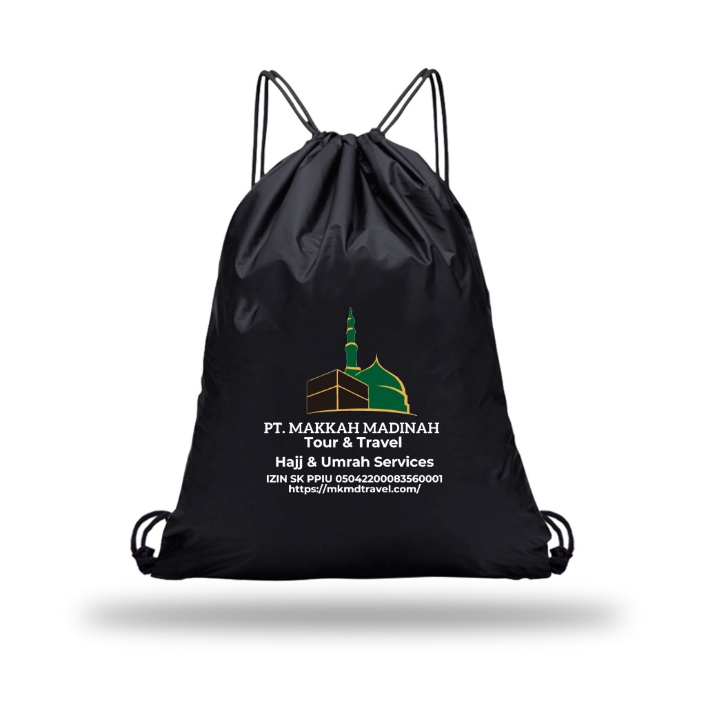 Tas Serut Putih Custom - Tas Travel Stringbag