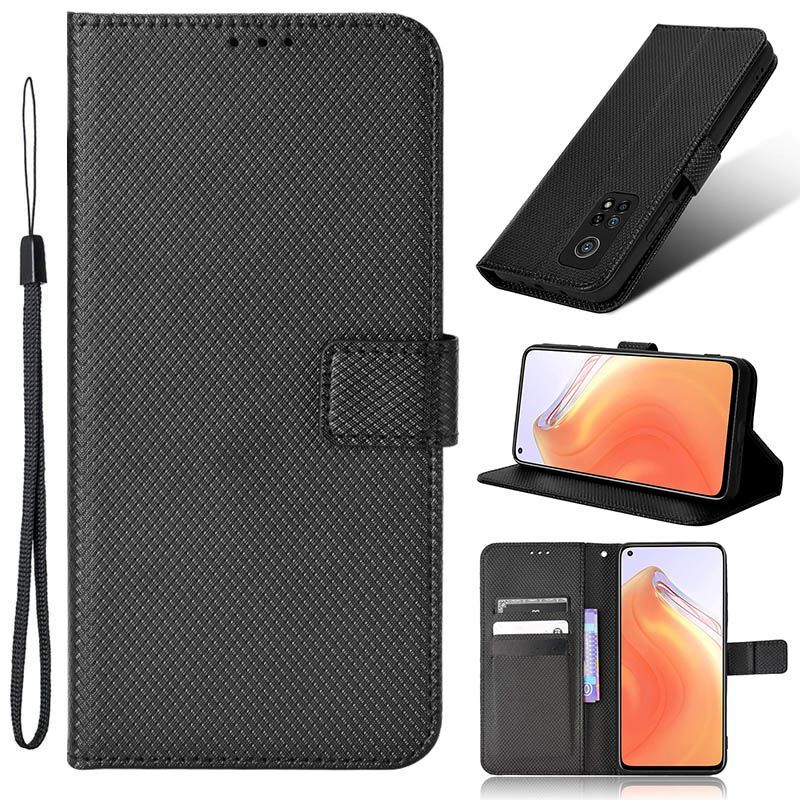 Wallet Flip Leather Case Xiaomi Mi 10T - Mi10T Pro - Leather Cover Stand Dompet Casing Hitam