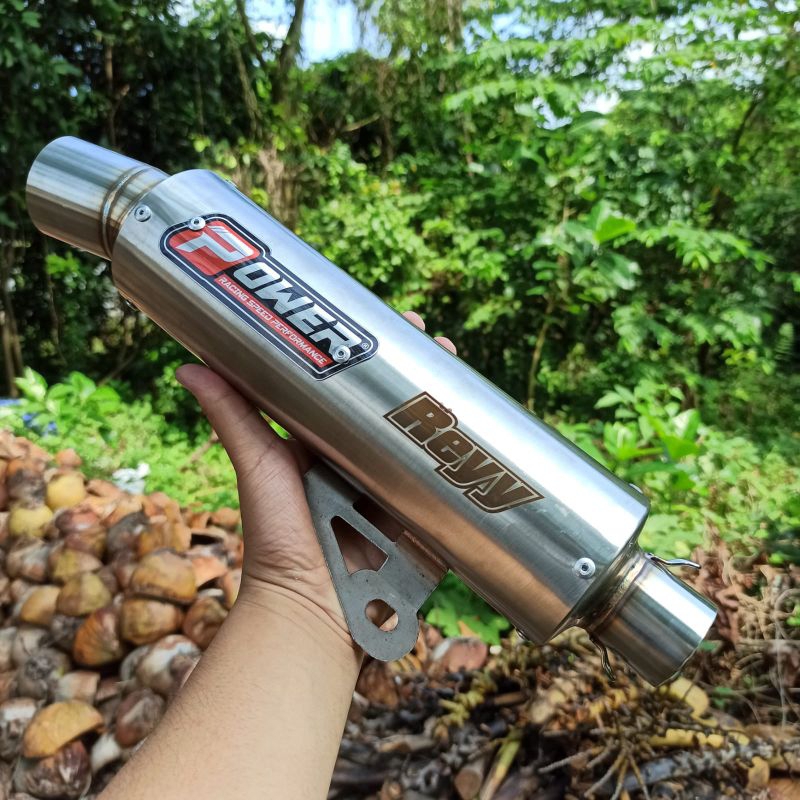 silencer knalpot samlong inlet 38 50 mm sarangan full setengah dan bor boran, panjang 25 dijamin mot