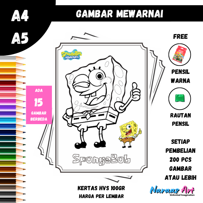 

Gambar Mewarnai Paket 15 Gambar Berbeda Gambar Sketsa Bukan Buku TK PAUD SD Kertas HVS 100gsm