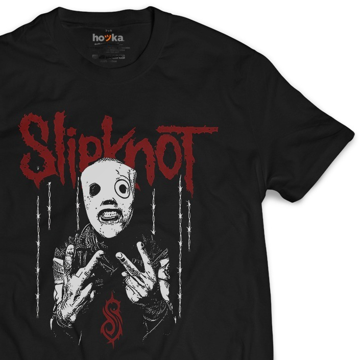 Kaos Bootleg Slipknot Corey T-shirt Distro Bandung Baju Oblong Pria Lengan Pendek Katun 30s