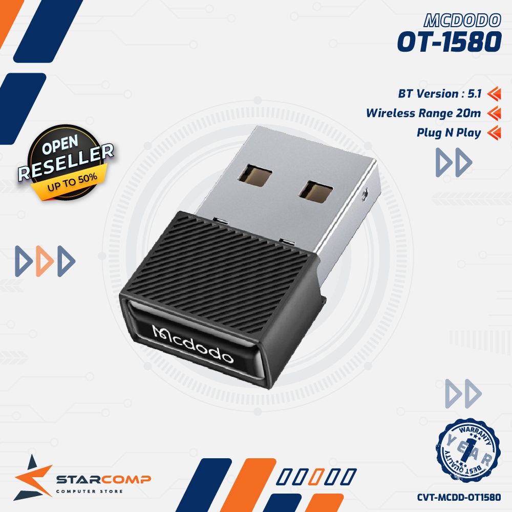 MCDODO USB Bluetooth Dongle 5.1 Dongle For PC Keyboard Mouse OT-1580