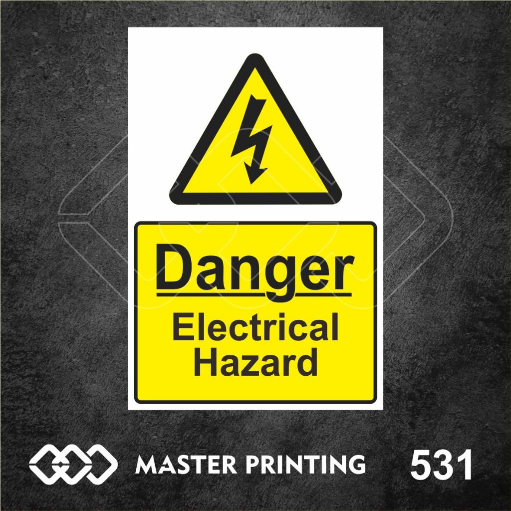 

531 - Stiker Dengar Electrical Hazard, Sticker Vinyl, Tahan Air, Termurah, dan Bisa Custom