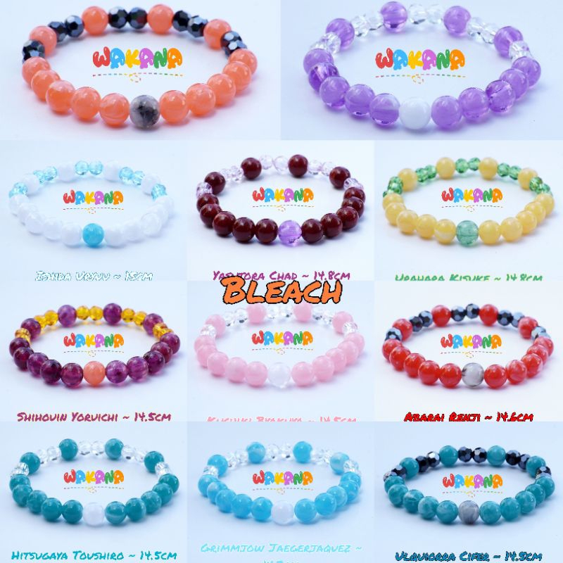 Gelang Manik Premium Anime Bleach Inspired Beaded Bracelets. Kurosaki Ichigo Kuchiki Rukia Ishida Ur