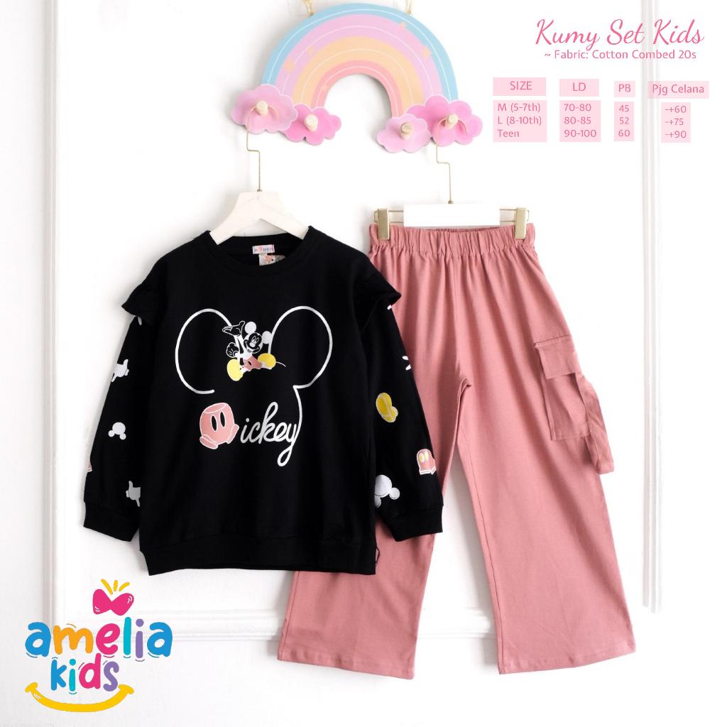 KUMY SET KIDS BY AMELIA ONESET ANAK KATUN COMBAD MOTIF KARTUN SETCEL ANAK USIA 5-16 TAHUN ONE SET AN