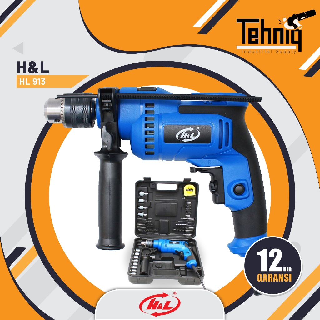 H&L HL 913 Mesin Bor Beton Listrik Impact Drill box Set