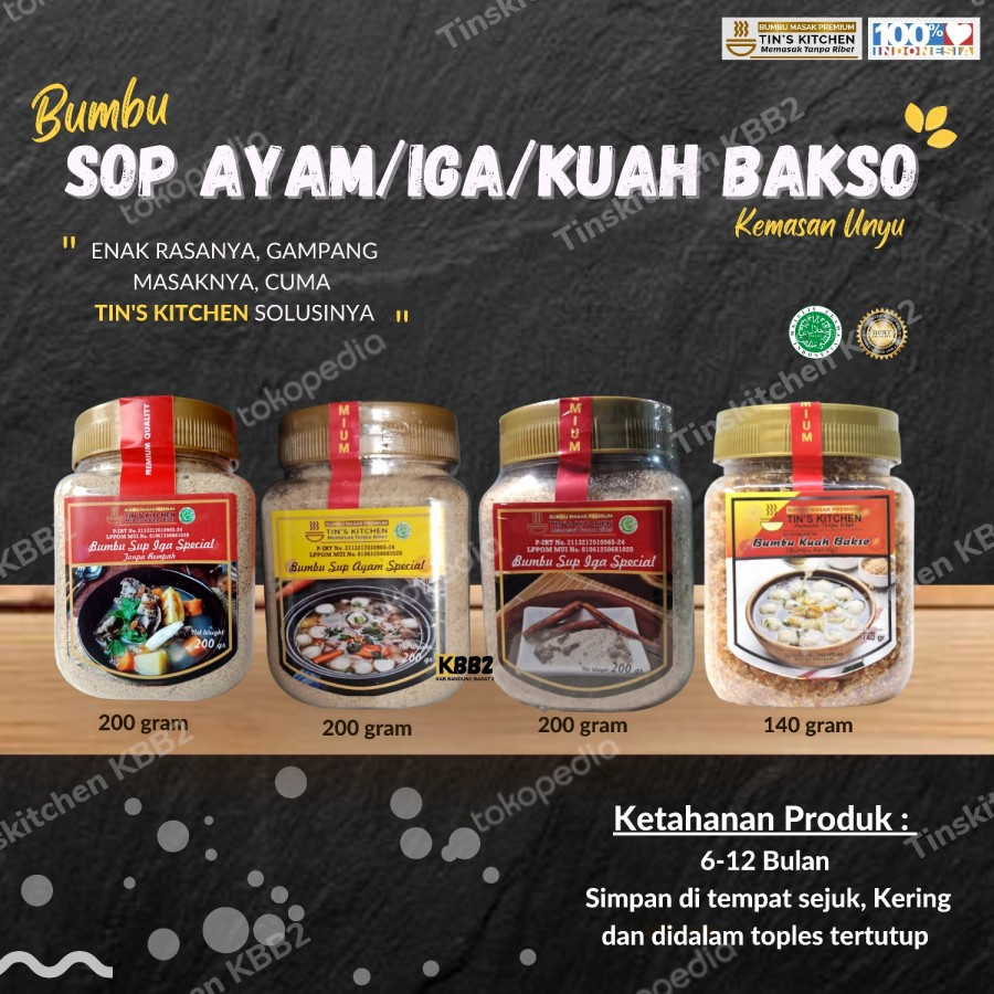 

Bumbu Sop Sup Ayam Iga Rempah Iga Non Rempah Kuah Bakso Instan Tins Kitchen