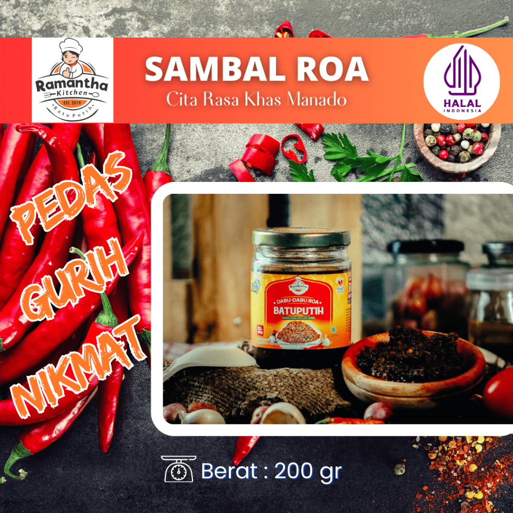 

Sambal ROA Bitung, Cita Rasa Khas Manado 200 gr