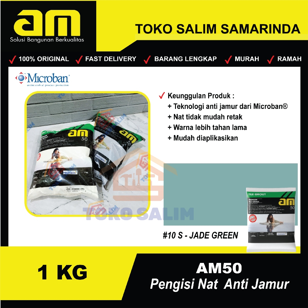 Nat Keramik AM 50 / Pengisi Nat Keramik / Semen Warna (Jade Green) 1 KG