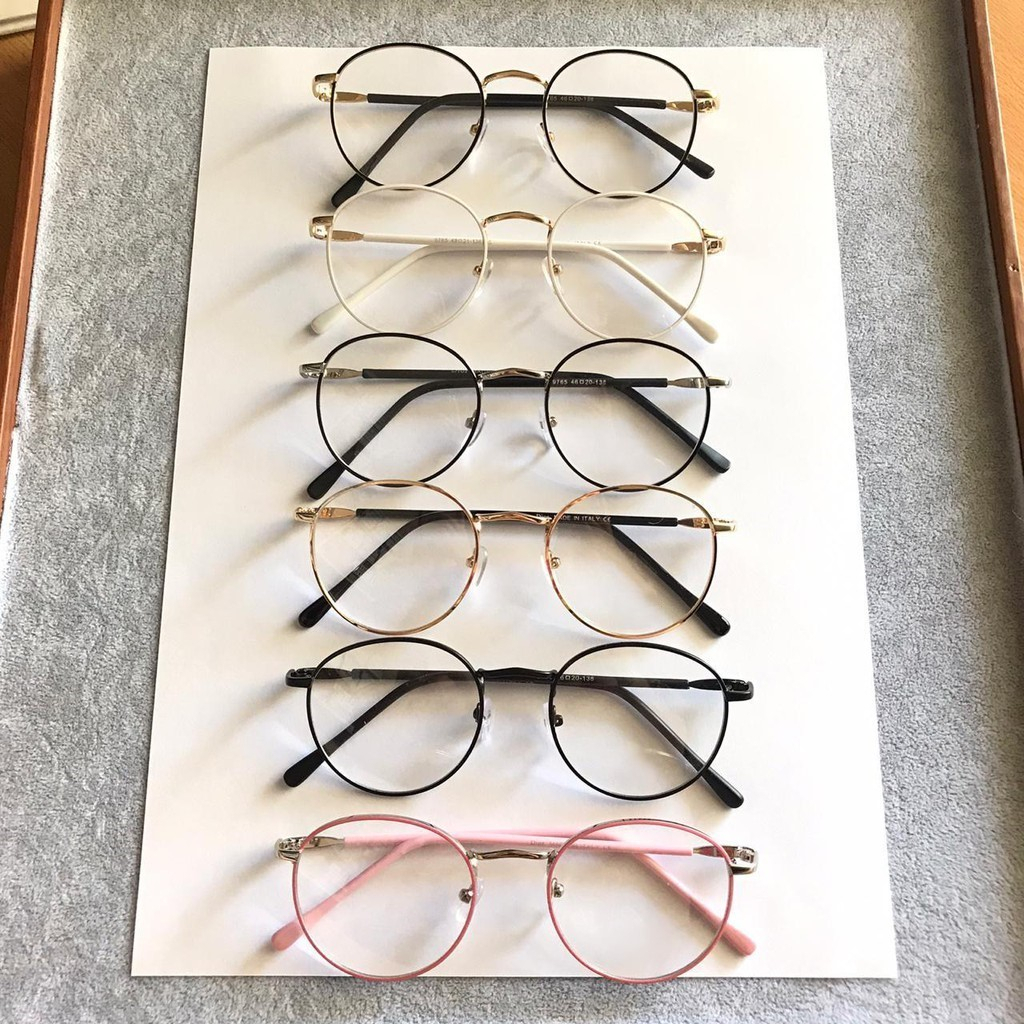 Kacamata Frame Bulat Kecil UNISEX Bahan Besi Premium Gratis NORMAL/MINUS/SILINDER 9765
