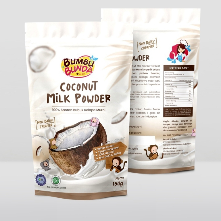 

Bumbu Bunda Elia Coconut Milk Powder 150gr, Santan Bubuk Organik Halal (A01482)