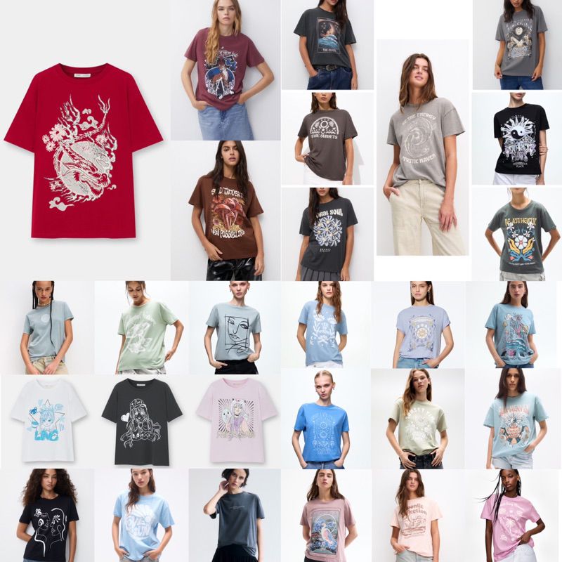 Ready Jastip Jasa Titip Beli Oversize Tshirt Short Sleeve Print Pull&bear Motif Gambar Find The Drea