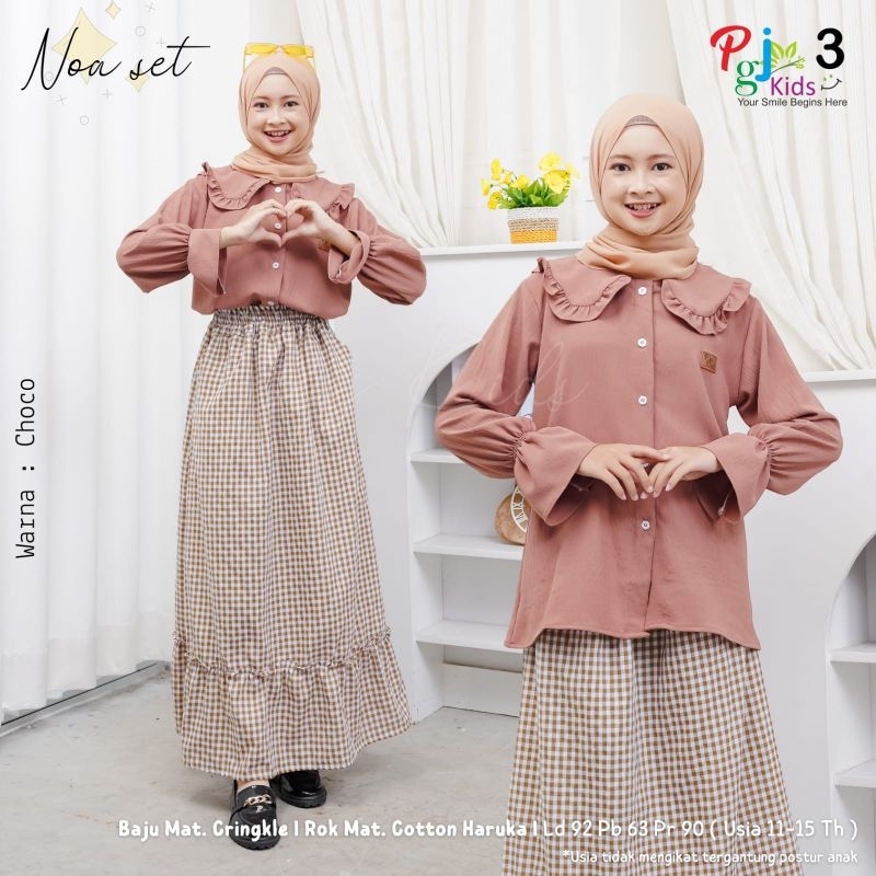 (( JR_KIDS )) NOA SETELAN ROK REMPEL MAYUNG REMAJA BY PGJ // SEGELAN BLOUSE CRINGKLE LD 92 // BAJU M