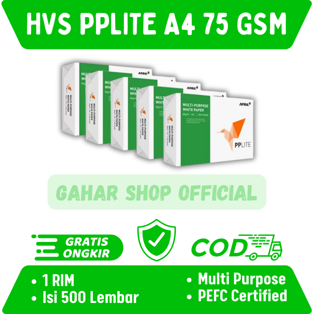 

KERTAS HVS PPLITE A4 75 GSM | KUALITAS PREMIUM UNTUK HASIL CETAK PROFESIONAL