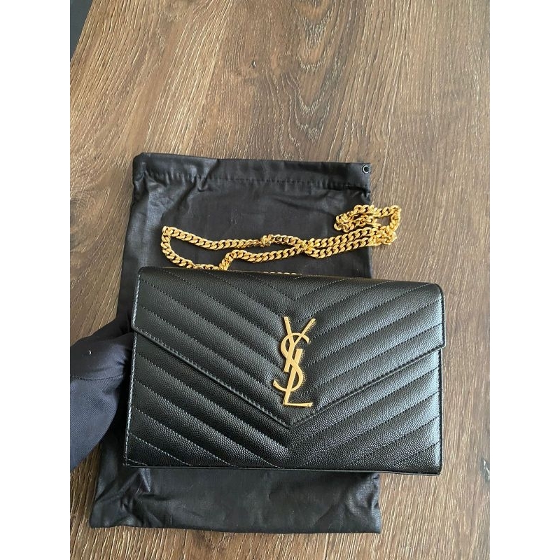 YSL WOC 22cm Shoulder Bag Black GHW (100% Authentic)