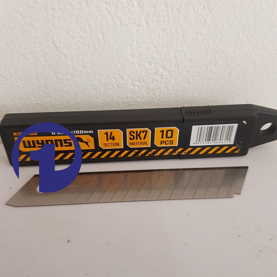 

ISI ULANG PISAU CUTTER 18MM WYNNS K100102 CUTTER BLADE 18 MM 14 SECTION