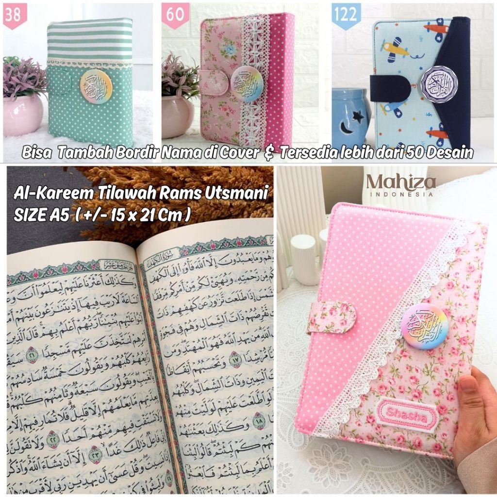 

Mushaf Al Qur'an Quran Alquran Tilawah Tulisan Arab saja Al Kareem A5 Tajwid Cover Sampul Cantik ALQ49