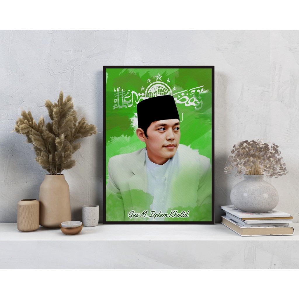 lukisan ulama indoesia / lukisan foto ulama nusantara / walldecor foto ulama