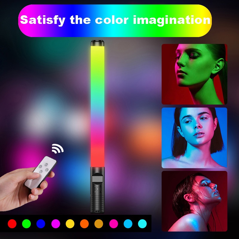 PP Lampu RGBW Fill Light Stick Lamp LED RGB Cahaya Handheld Terang Sinar Fotografer Profesional