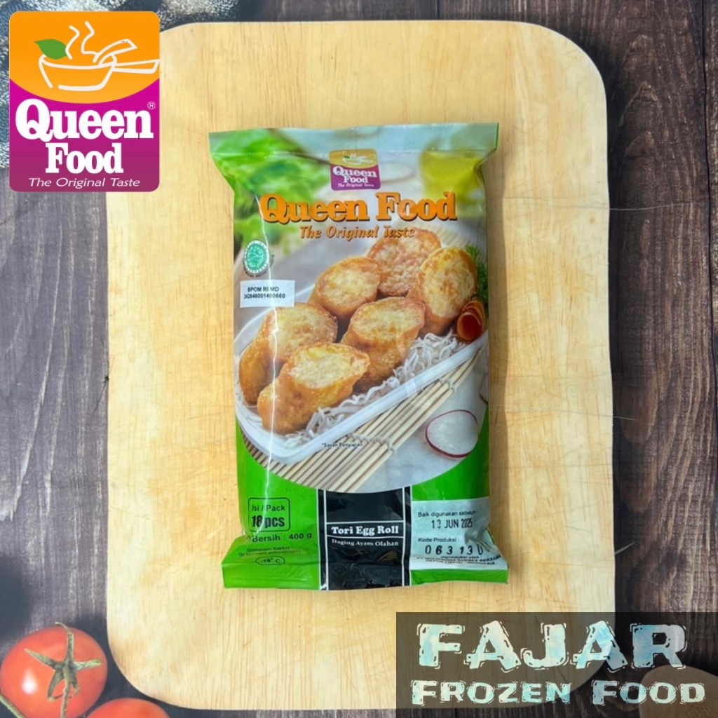 

QUEEN FOOD TORI EGG ROLL 400gr ISI 14 PCS | QUEEN FOOD DAGING AYAM OLAHAN 400gr