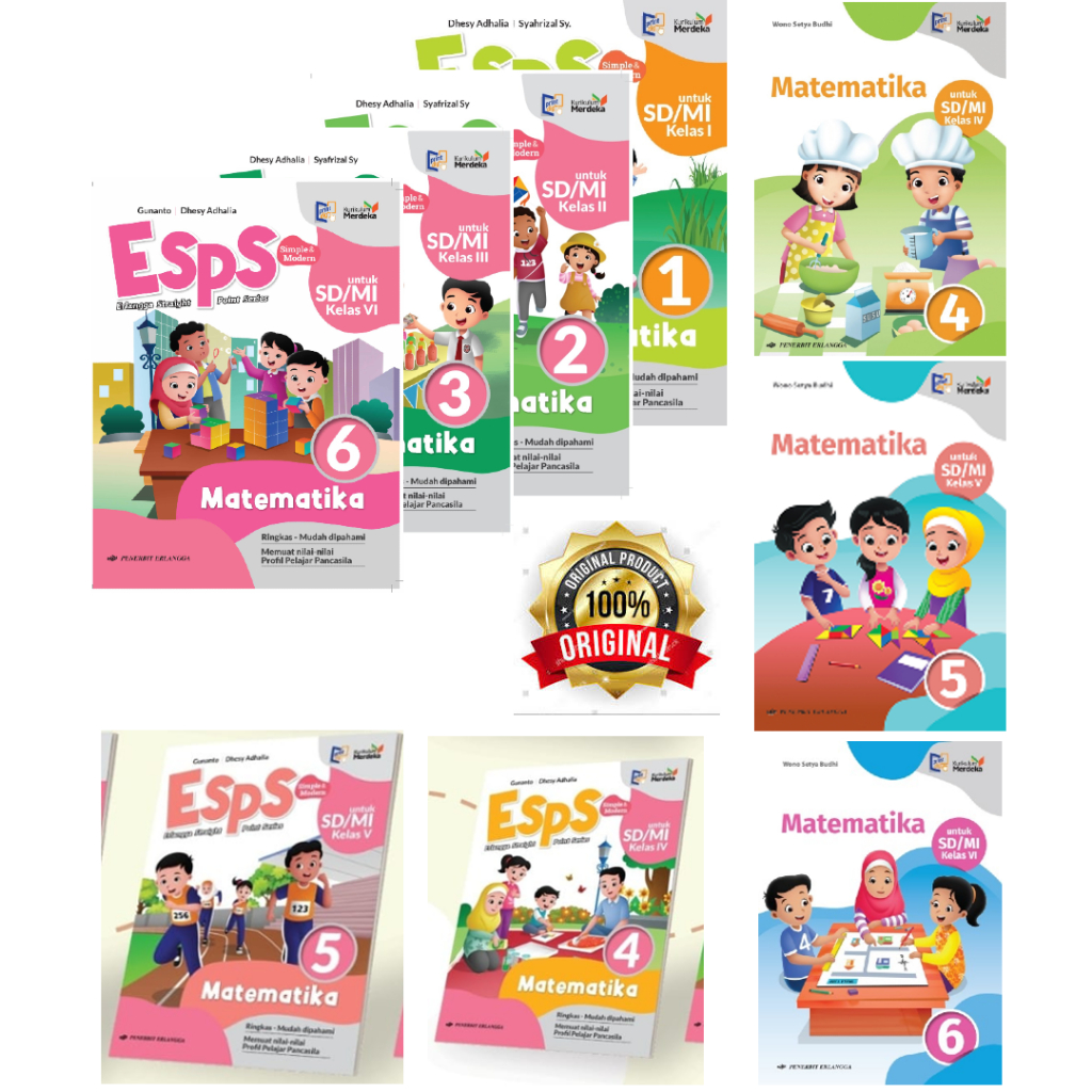 

MATIMATIKA KURMER SD ERLANGGA KELAS 1,2,3,4,5,6