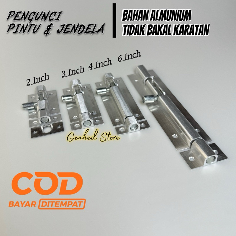 grendel pintu rumah gerendel Anti Karat 4 inch , 6 inch , 8 inch , 10 inch  / kunci pintu / slot pin