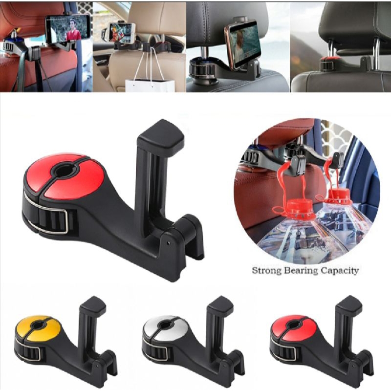 TOKO_ATK168 - Phone Holder HD11 Crome Peyangga HP Tempat Gantungan Cantolan Tas Di mobil Head Rest B