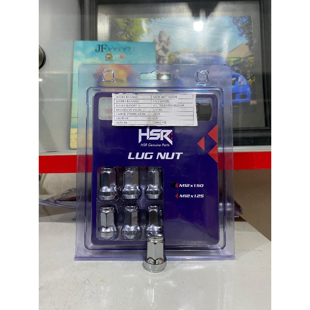 Mur Roda / Baut Roda Mobil Variasi Hsr Ukuran 1.5 Warna Chrome