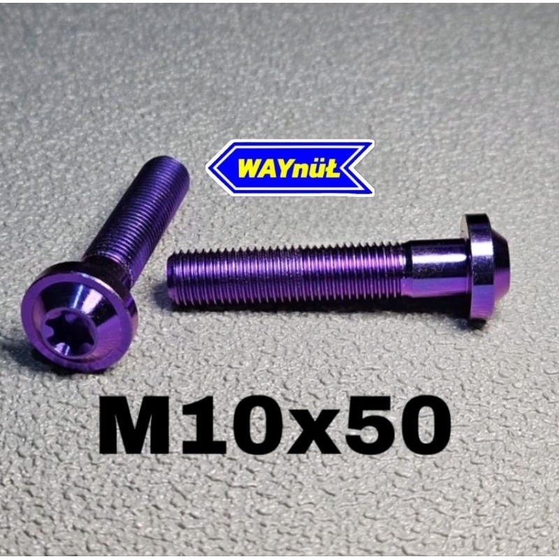 baut 10x50 drat 14 panjang 5cm Titanium