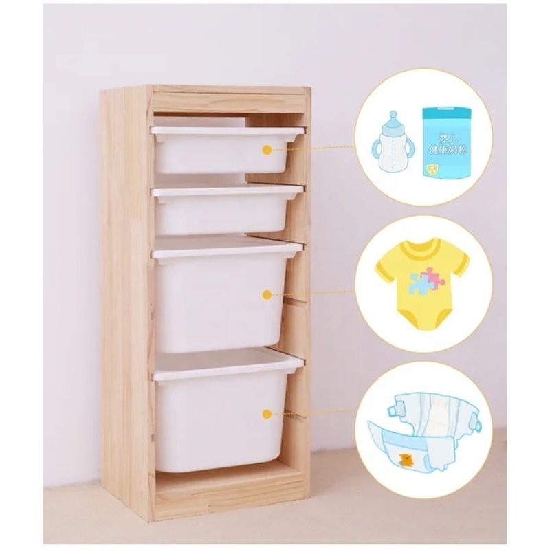Rak box lemari baju anak kotak kayu tempat penyimpanan mainan anak unik dan aesthetik single  6