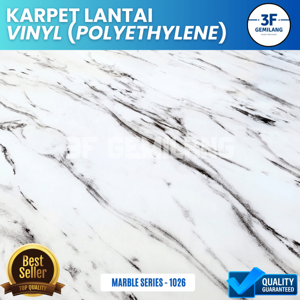 3F GMG - VINYL PER ROL isi PANJANG 20 METER Karpet Lantai POLYETHYLENE Lebar 1,2meter Gulungan - Wal