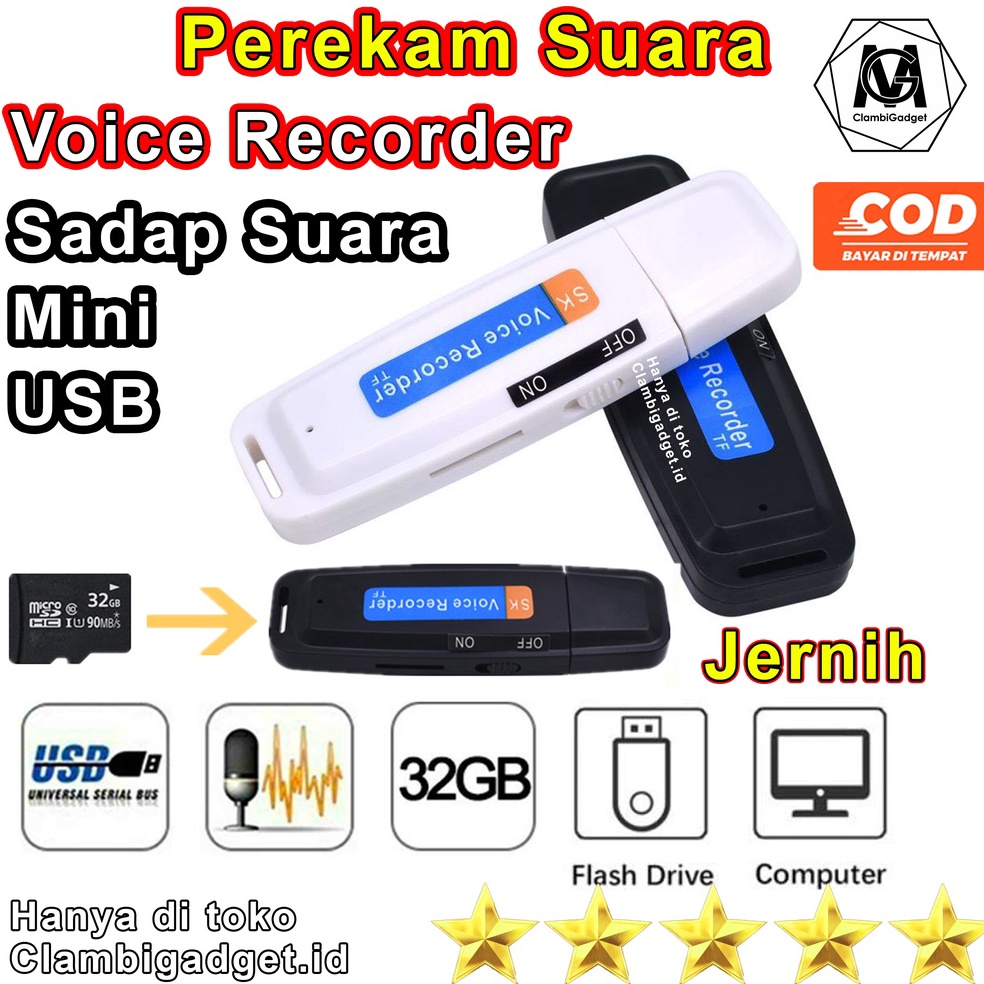 KODE P93T Perekam Suara USB Recorder Perekam Suara Tersembunyi Alat Sadap Suara Alat Penyadap Ruanga