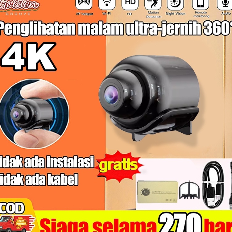 KODE U76A kamera tersembunyi CCTV HD 18P kamera vlog mini kamera tersembunyi berbentuk baut