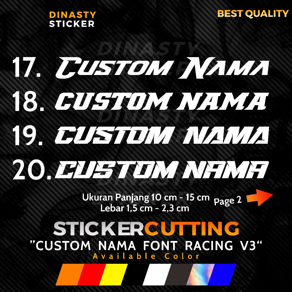 STICKER STIKER CUTTING CUSTOM NAMA FONT RACING REQUEST NAMA
