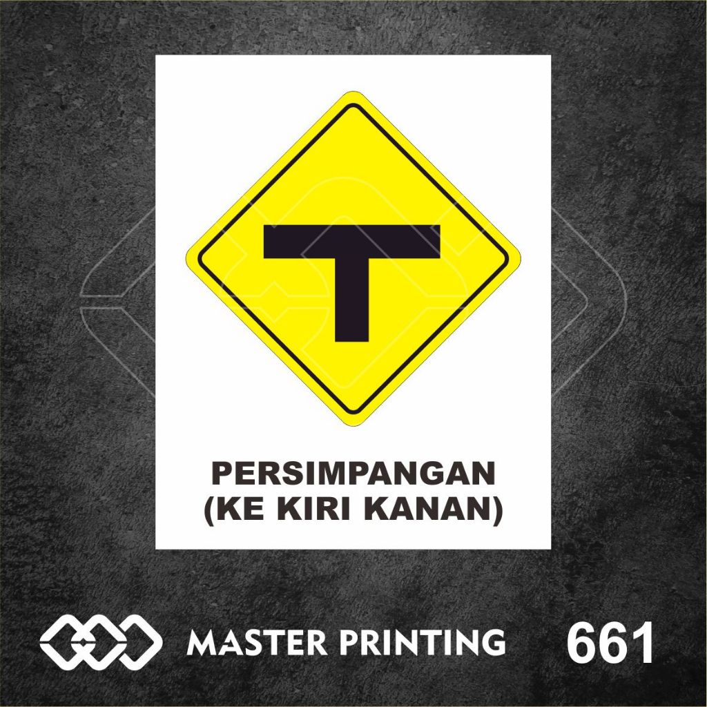 

661 - Stiker Persimpangan Ke Kiri dan Kanan, Sticker Vinyl, Tahan Air, Termurah, dan Bisa Custom