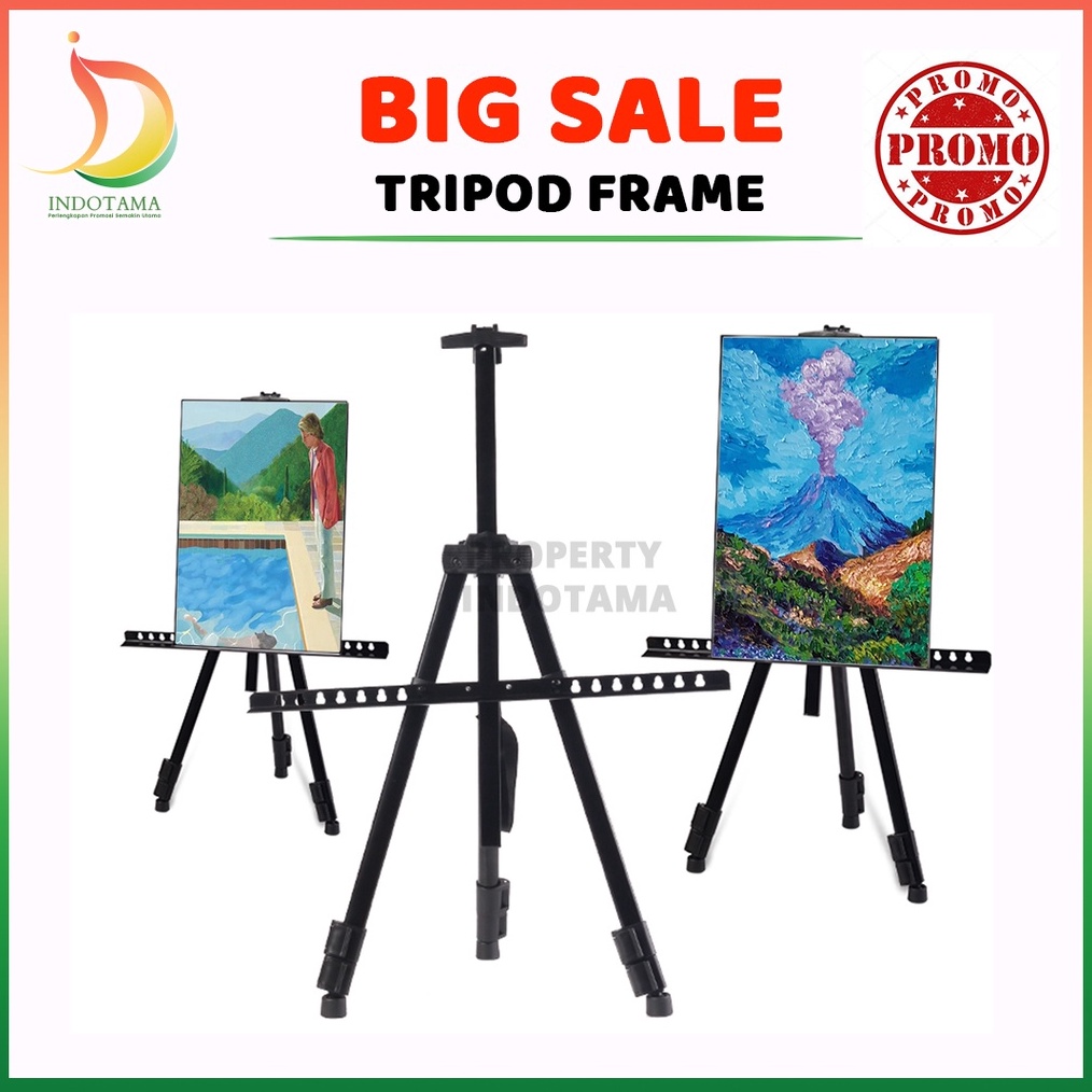 

KODE J65P Tripod Frame Stand Frame Foto Wedding Standing Tripod Whiteboard Easel Lukis 1 Sisi For Bingkai Foto