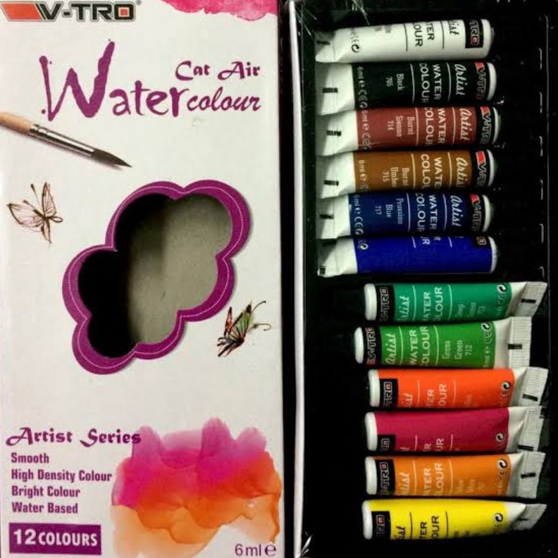 

PRODUK TERBARU Cat Air Water Color VTro 12 Warna VT126WC 6Ml