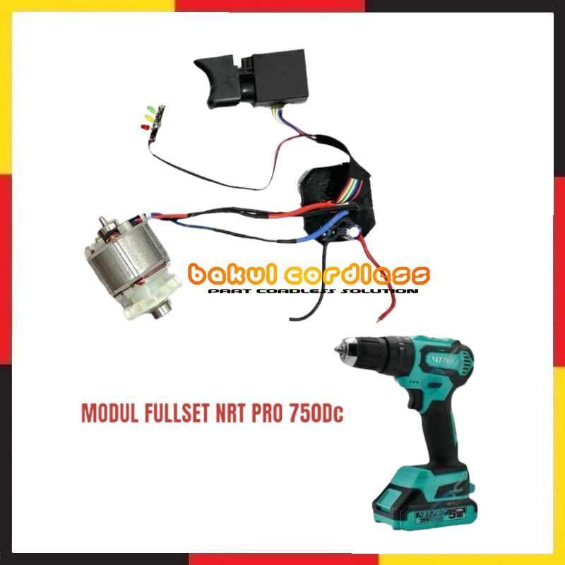 Modul Nrt Pro 740 DC Dinamo Motor + Switch + Modul Panel Bor Cordless Brushless 20V