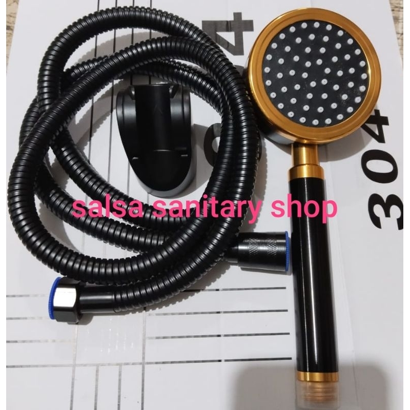hand shower black gold/hand shower set hitam