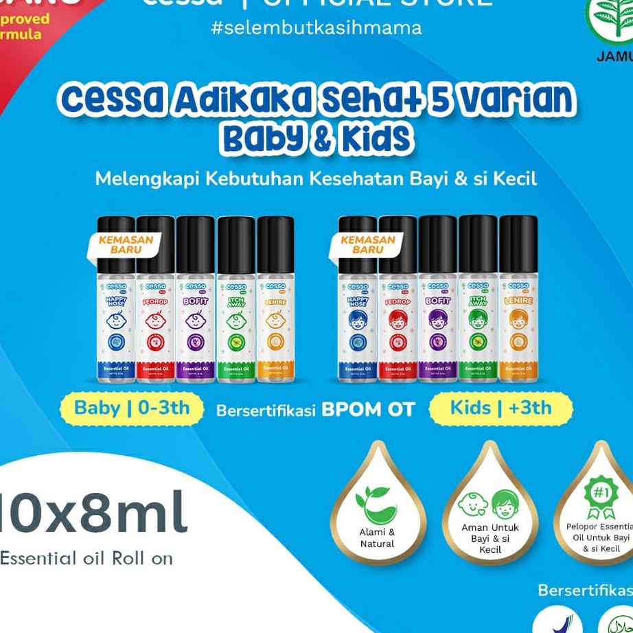 

Sale CESSA Baby Kids Natural Essential Oil 8ml Cessa Biru Cough N Flu Happy Nose Batuk Pilek Merah Fever Drop Fedrop