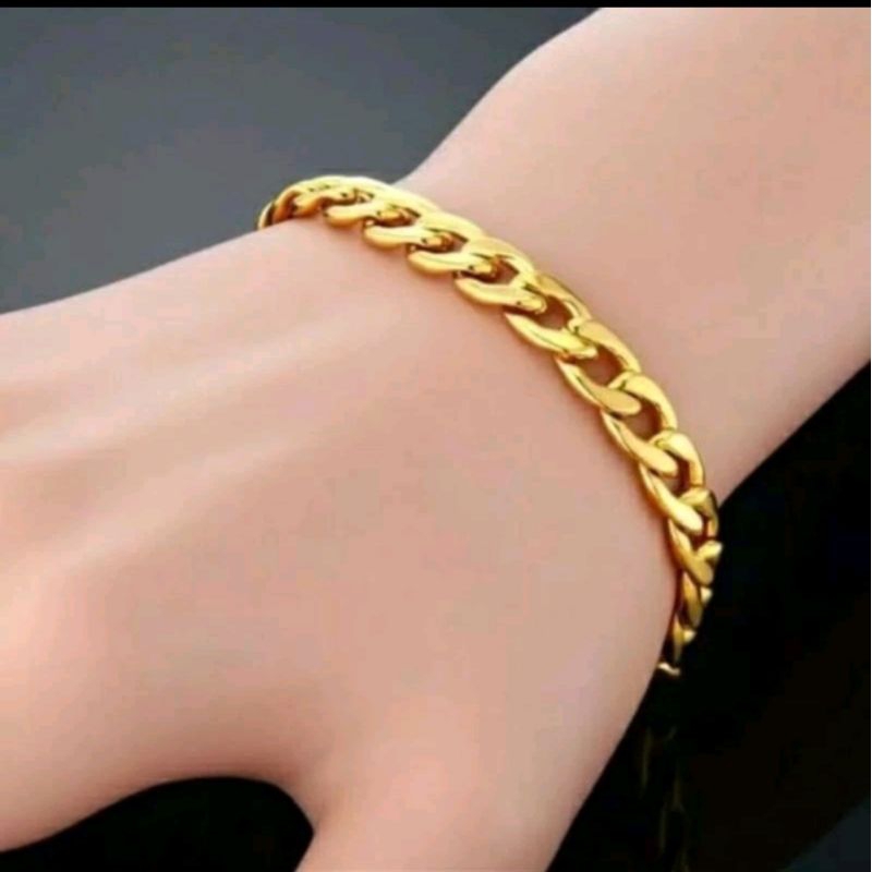 GELANG RANTAI TITANIUM SISIK NAGA FIGARO EMAS CLASSIC MOTIF MODERN CEWEK COWOK TRENDING PROMO MURAH 