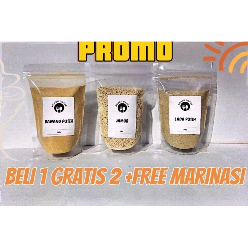 

kaldu jamur beli 1 gratis 2 (lada+bawang putih)