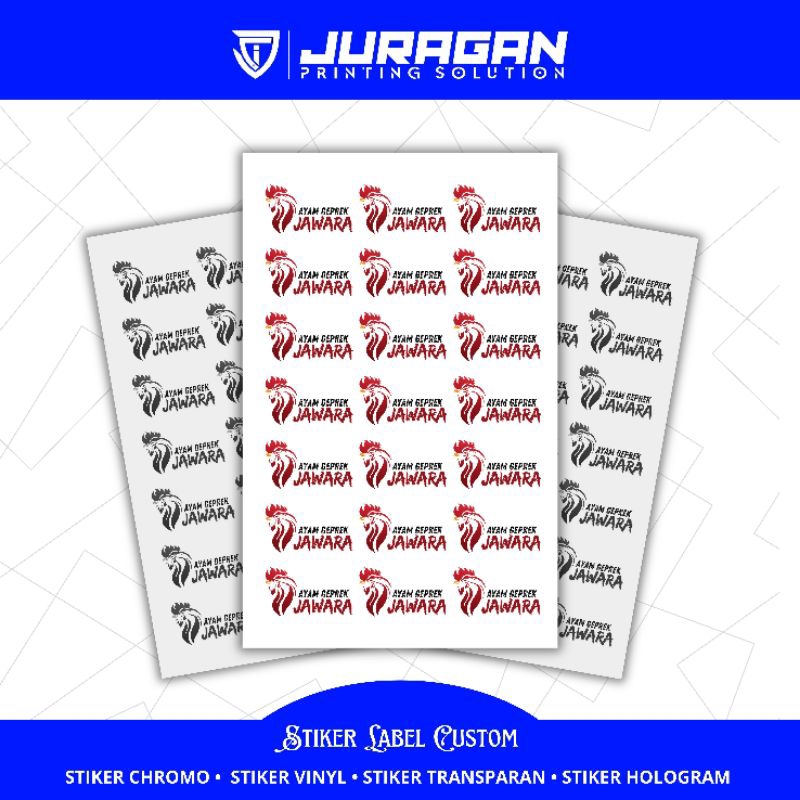 

CETAK STIKER LABEL CUSTOM STIKER LABEL PRODUK MAKANAN STIKER A3+ MURAH
