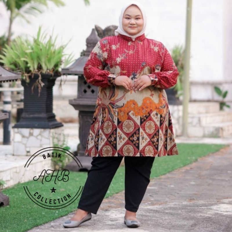 Atasan Seragam Baju Batik Wanita Jumbo Big Size LD 140cm, LD 130cm Super Jumbo