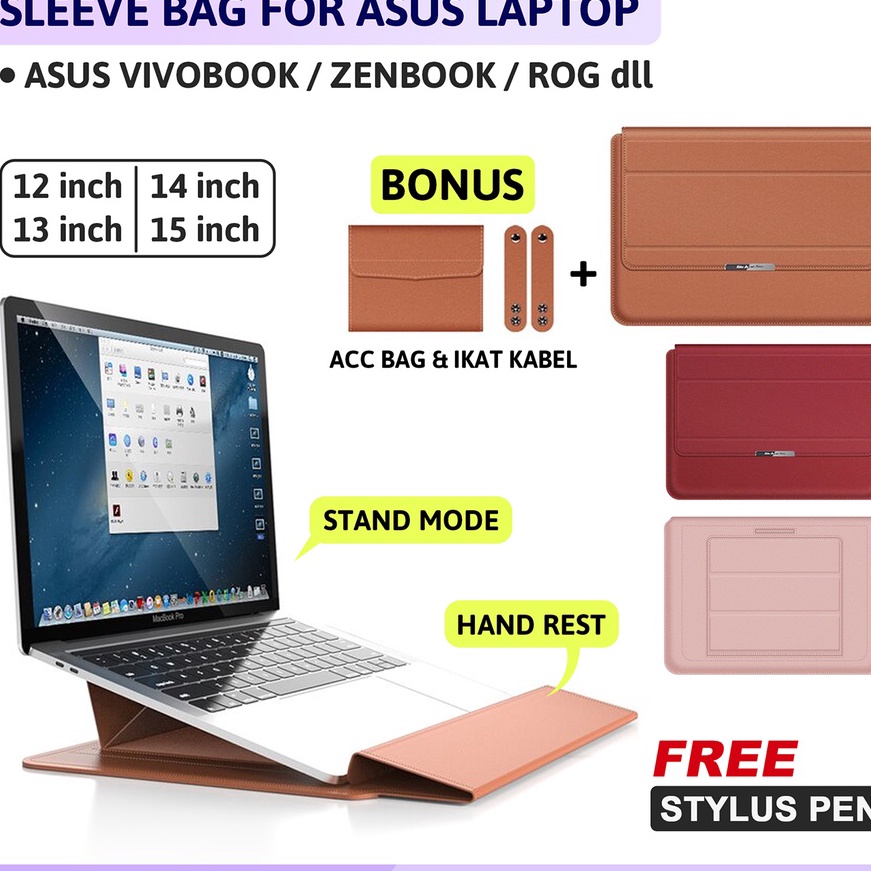 Pilihan Tas Sleeve Stand Bag Cover Sarung Casing Laptop 13 14 15 inch Asus Vivobook Zenbook Oled Fli