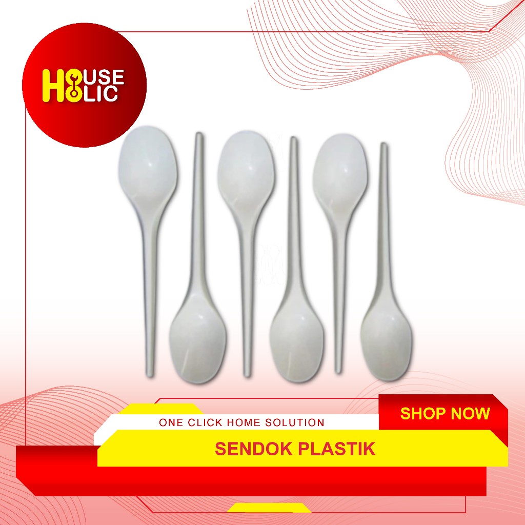 Sendok Plastik / Sendok Makan Putih Panjang