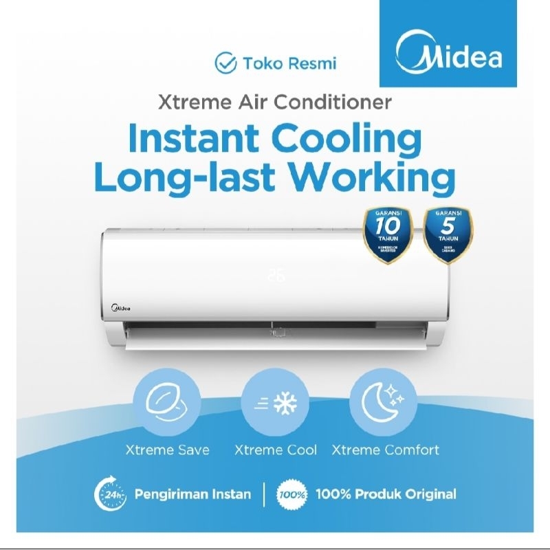AC MIDEA 1PK MSAF-09CRN2 + PASANG
