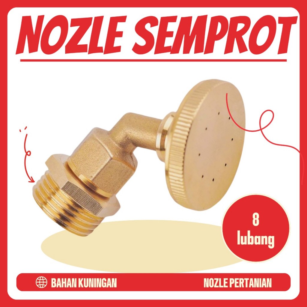 NOZZLE SPRAYER ELEKTRIK 8 LUBANG SPUYER EMBUN BAHAN KUNINGAN 8 LUBANG SEMBURAN KABUT