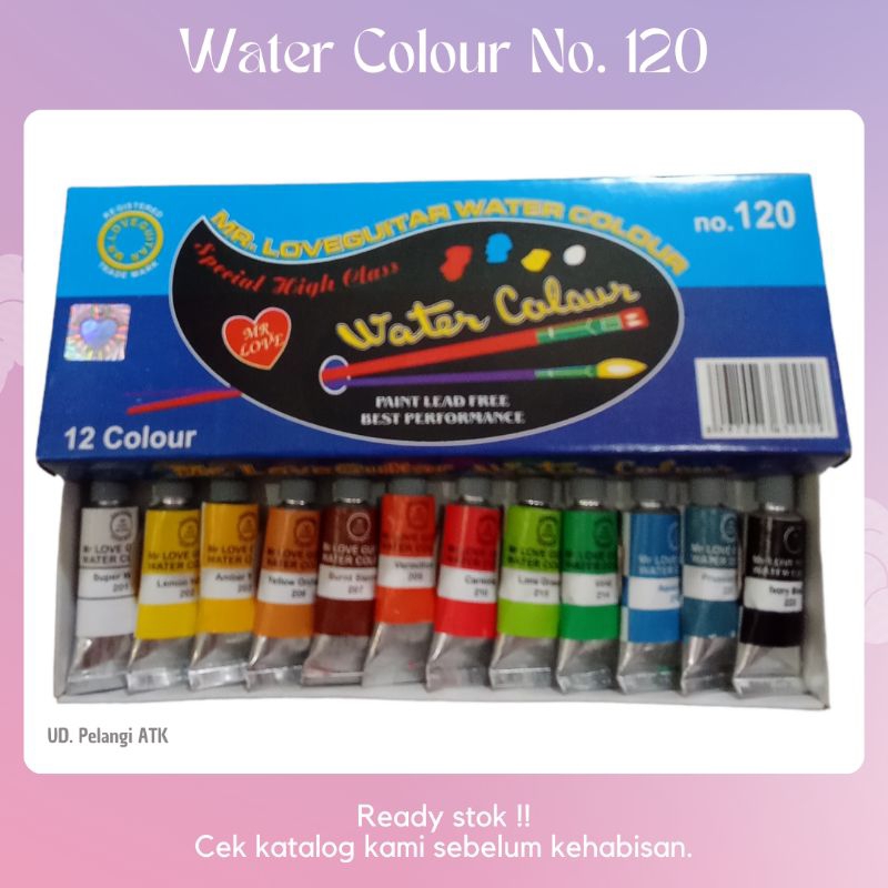 

♥️ pelangiatk ♥️ cat air love guitar | watercolor color love guitar | love guitar 120 isi 12 warna