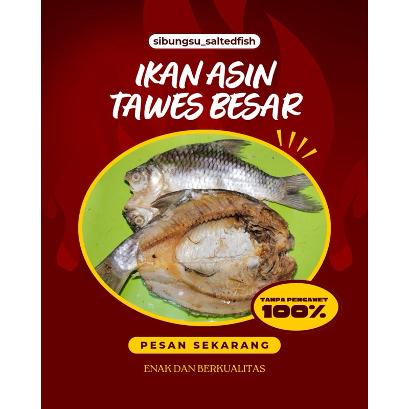 

ikan asin tawes besar ;500gram